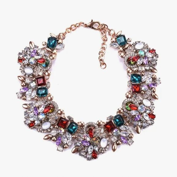♥️ Stunning & Sparkling multicolored crystal statement necklace ♥️ - Picture 6 of 7